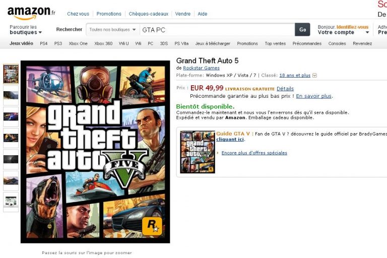 Amazon lista para reserva la edición para PC de GTA V por 49,99€